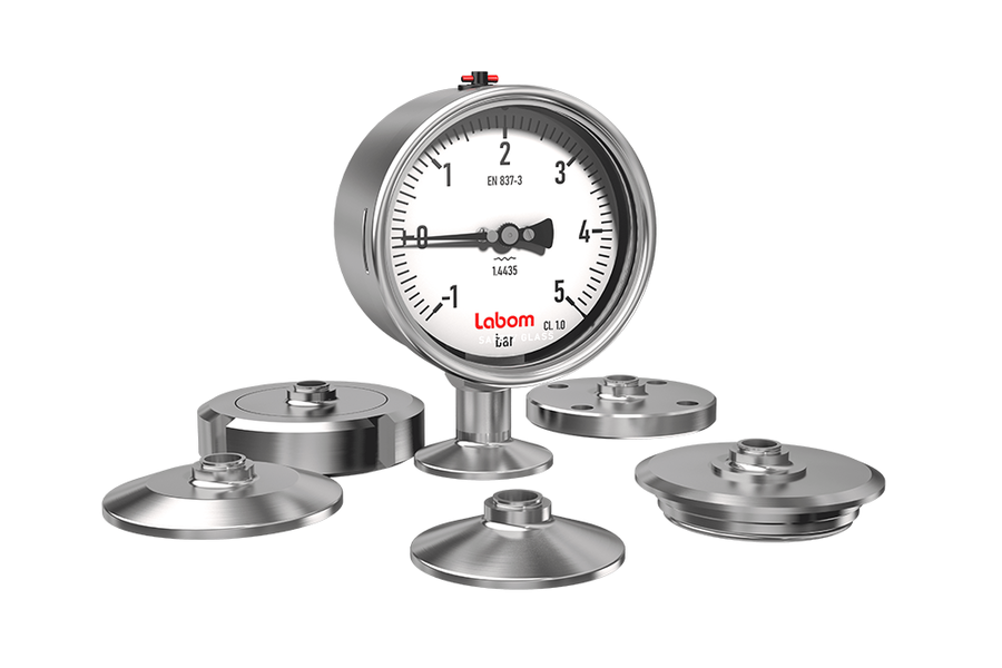 Đồng hồ áp suất LABOM BC4200 màng ngăn phẳng trong nhà máy thực phẩm