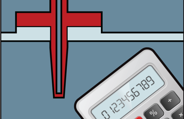 Illustration of a thermowell and calculator.
